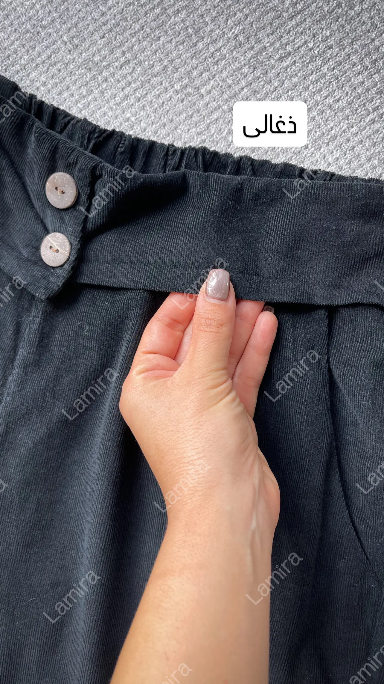 شلوار مخمل کبریتی پاییزه ایتالیایی مدل دو دکمه چوبی